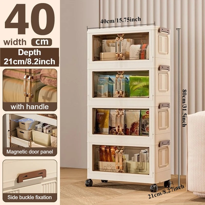 Foldable Modular Storage Cabinet – Stackable Space Saving Organizer