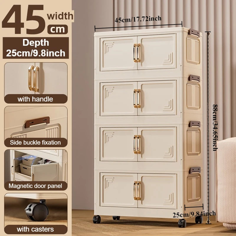 Foldable Modular Storage Cabinet – Stackable Space Saving Organizer