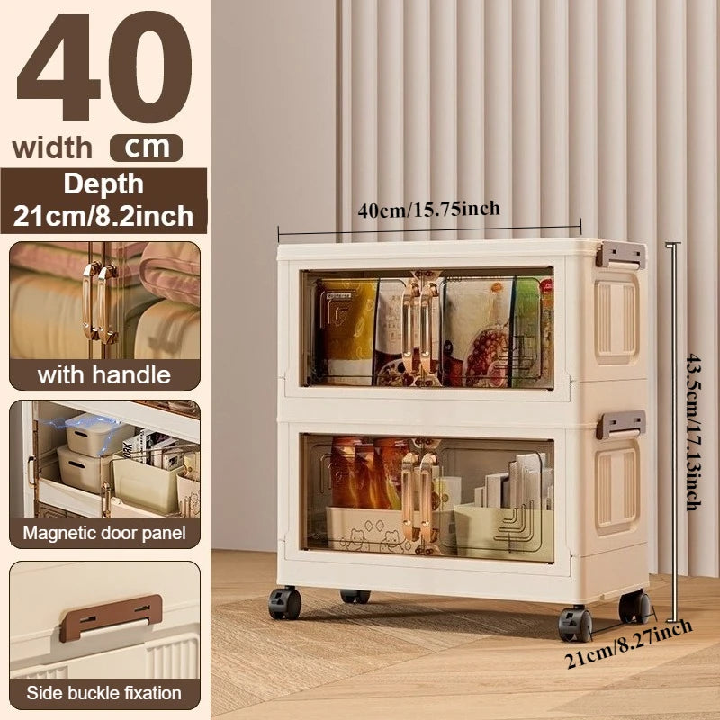 Foldable Modular Storage Cabinet – Stackable Space Saving Organizer