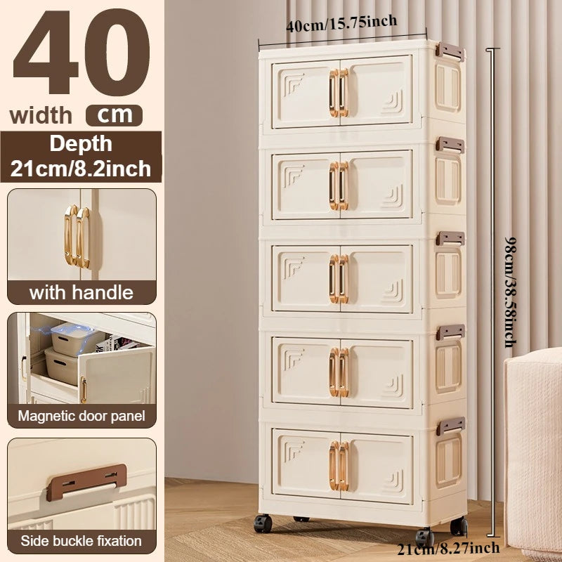 Foldable Modular Storage Cabinet – Stackable Space Saving Organizer
