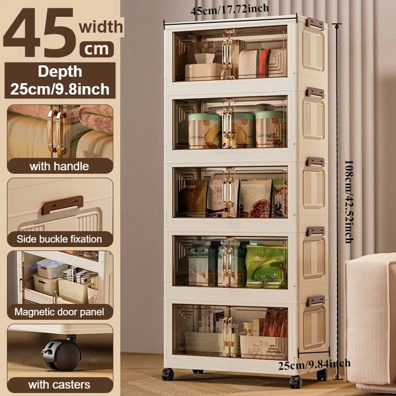 Foldable Modular Storage Cabinet – Stackable Space Saving Organizer
