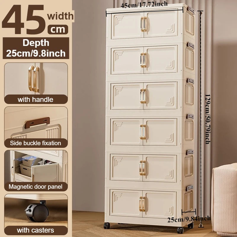 Foldable Modular Storage Cabinet – Stackable Space Saving Organizer