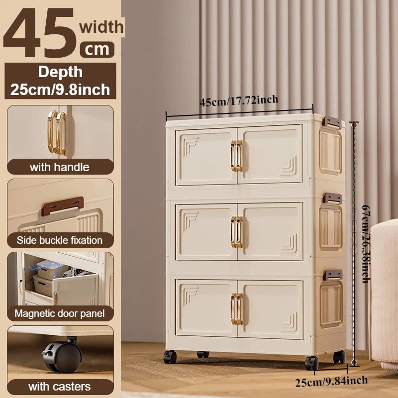 Foldable Modular Storage Cabinet – Stackable Space Saving Organizer