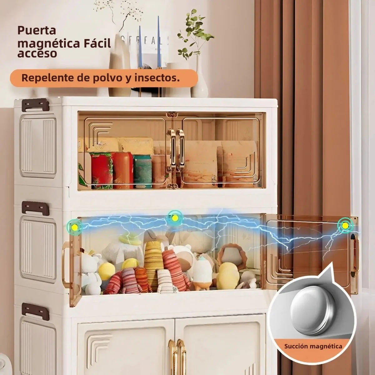 Foldable Modular Storage Cabinet – Stackable Space Saving Organizer