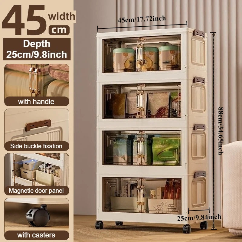 Foldable Modular Storage Cabinet – Stackable Space Saving Organizer