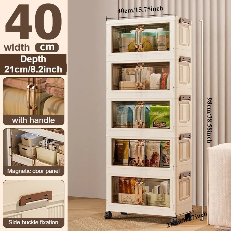 Foldable Modular Storage Cabinet – Stackable Space Saving Organizer