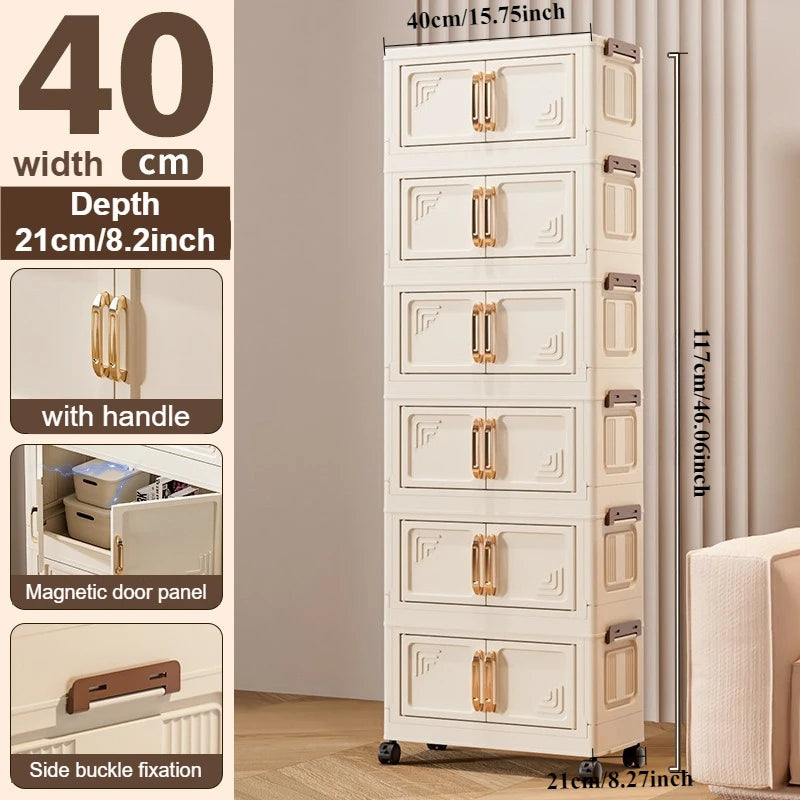 Foldable Modular Storage Cabinet – Stackable Space Saving Organizer