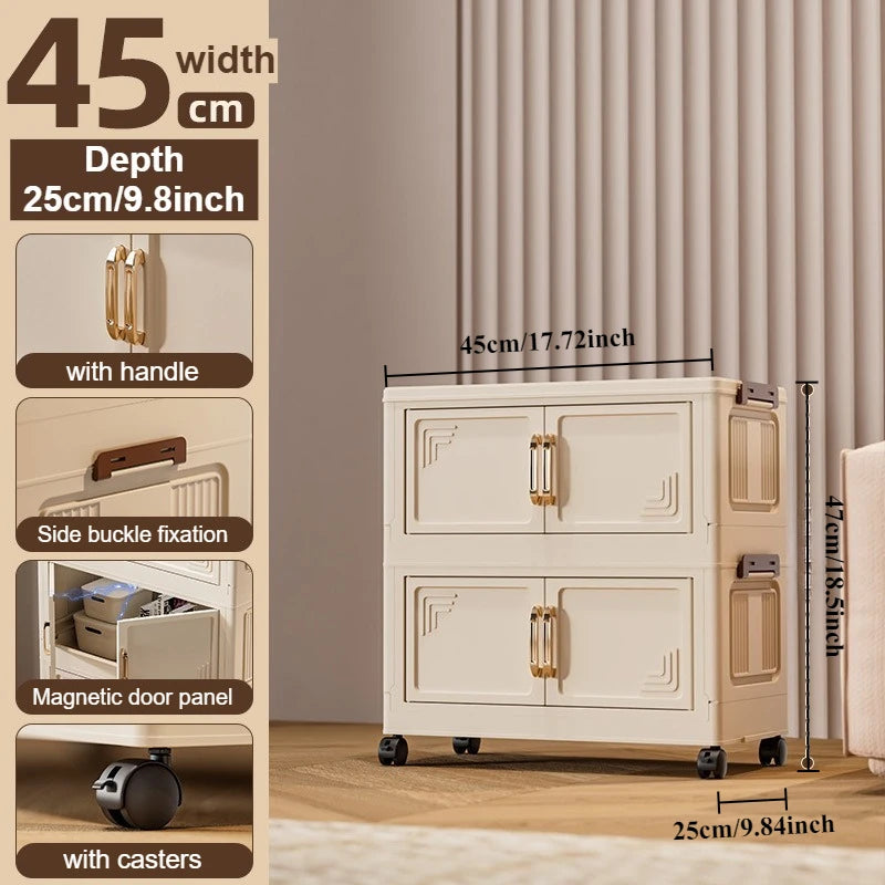 Foldable Modular Storage Cabinet – Stackable Space Saving Organizer