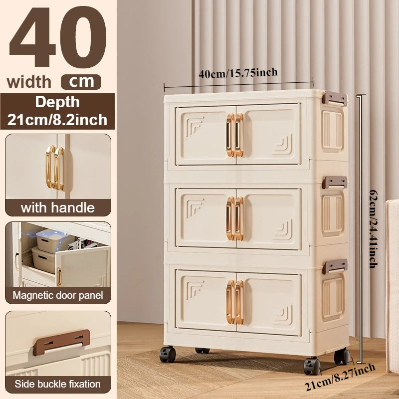 Foldable Modular Storage Cabinet – Stackable Space Saving Organizer