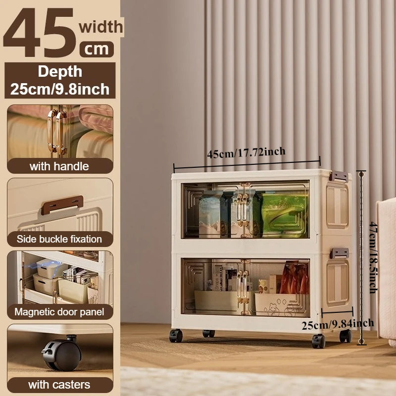 Foldable Modular Storage Cabinet – Stackable Space Saving Organizer