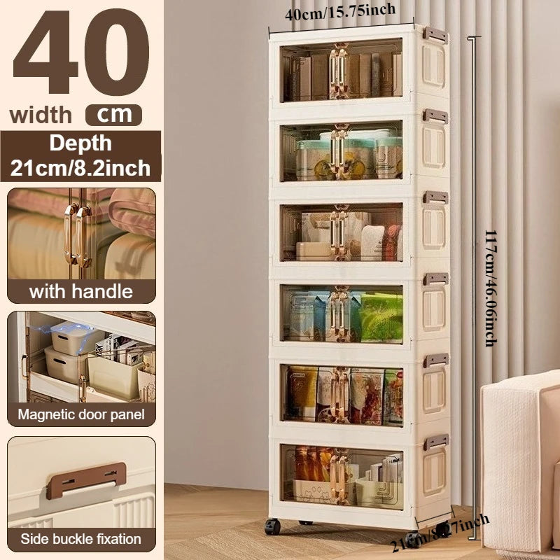 Foldable Modular Storage Cabinet – Stackable Space Saving Organizer