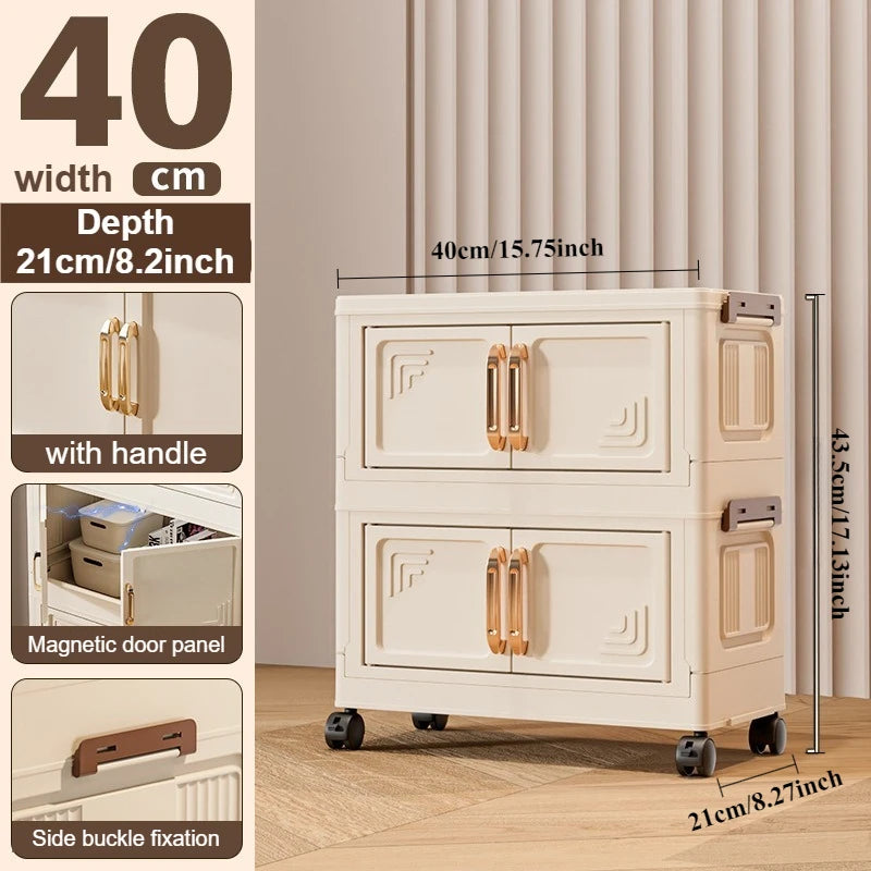 Foldable Modular Storage Cabinet – Stackable Space Saving Organizer