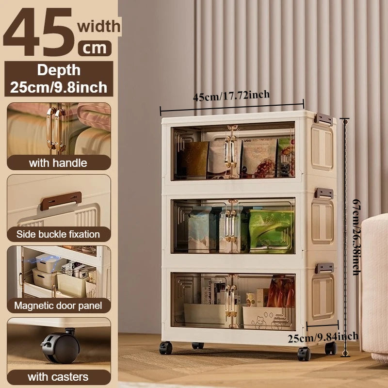 Foldable Modular Storage Cabinet – Stackable Space Saving Organizer