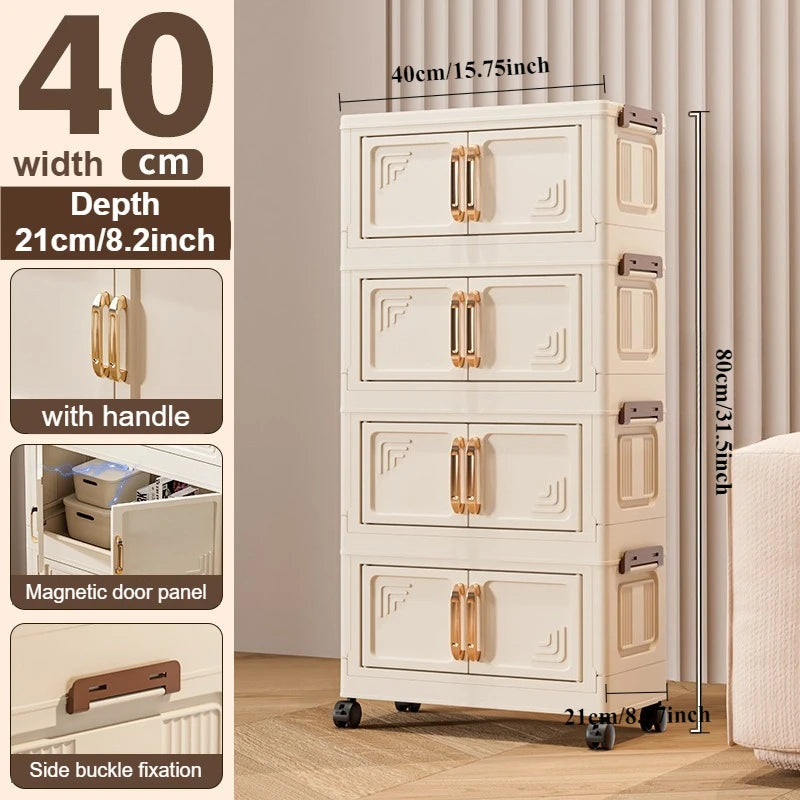 Foldable Modular Storage Cabinet – Stackable Space Saving Organizer