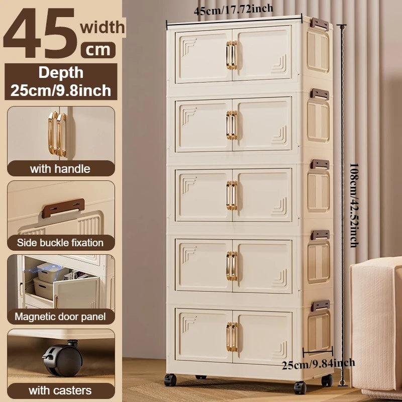 Foldable Modular Storage Cabinet – Stackable Space Saving Organizer