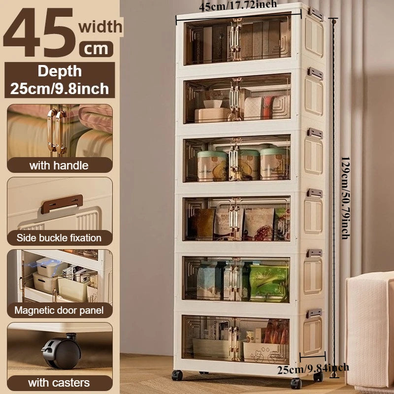Foldable Modular Storage Cabinet – Stackable Space Saving Organizer