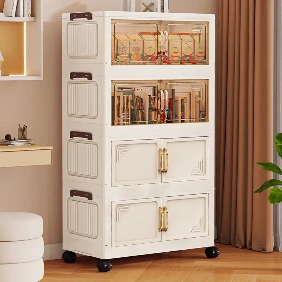 Foldable Modular Storage Cabinet – Stackable Space Saving Organizer