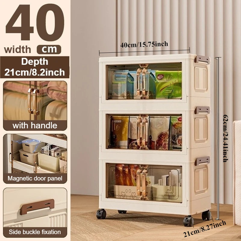 Foldable Modular Storage Cabinet – Stackable Space Saving Organizer