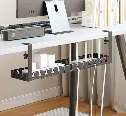 Adjustable Under-Desk Cable Management Tray – Clean & Clutter-Free Setup