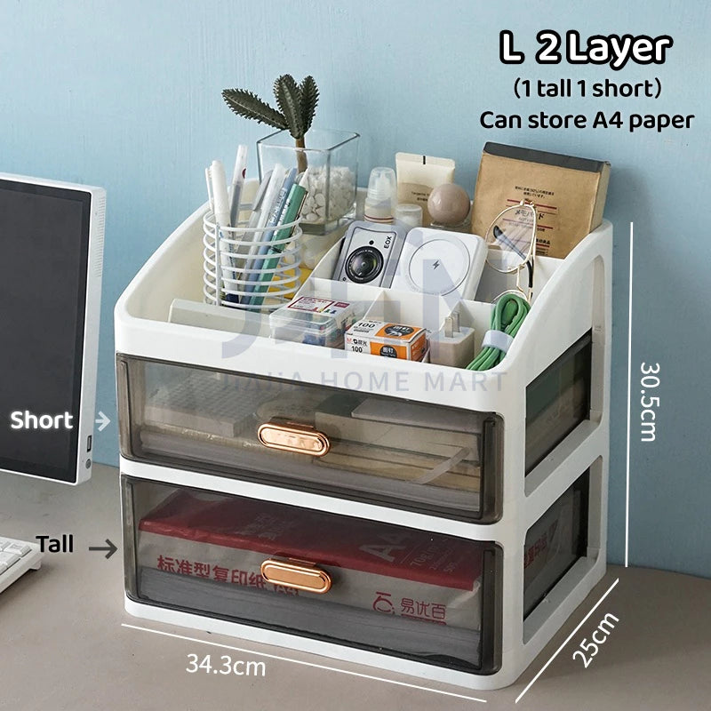 Multi-Layer Desktop Drawer Organizer – High-Capacity Storage System