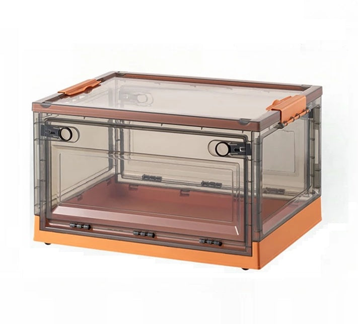 Foldable Stackable Storage Box – Space-Saving Organizer with Side Access