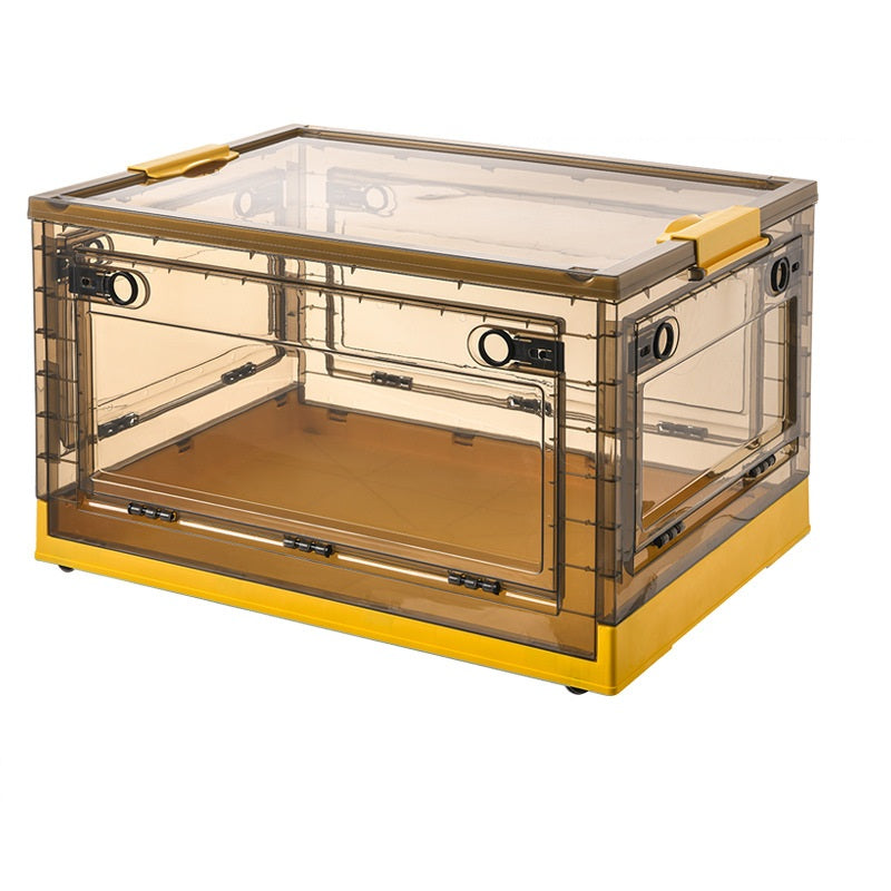 Foldable Stackable Storage Box – Space-Saving Organizer with Side Access
