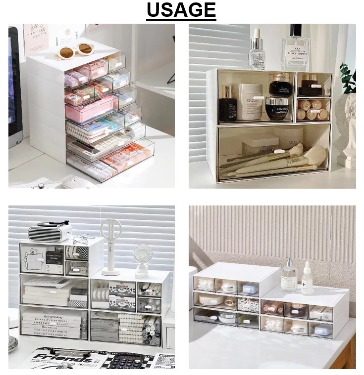 Stackable drawer organizer in use