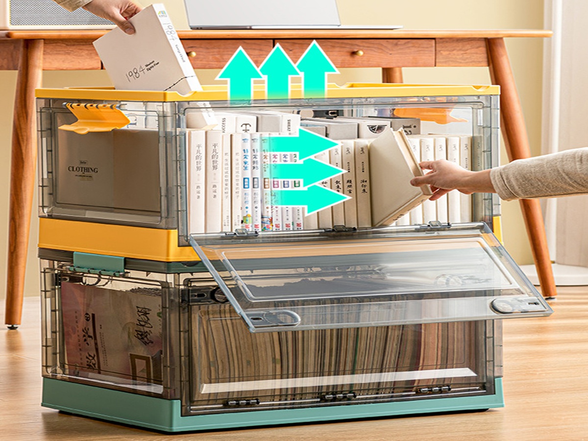 Storage organizer side opening access