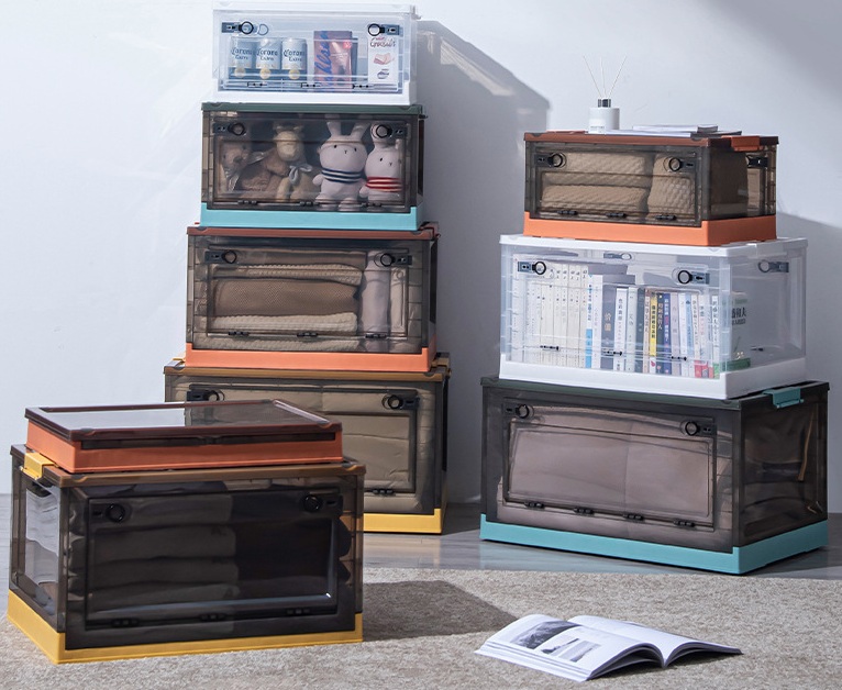 Foldable transparent storage organizer