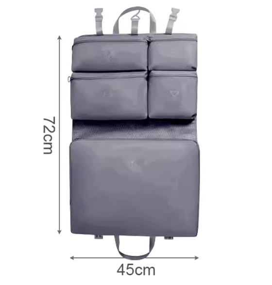 Travel organizer bag size and folded view