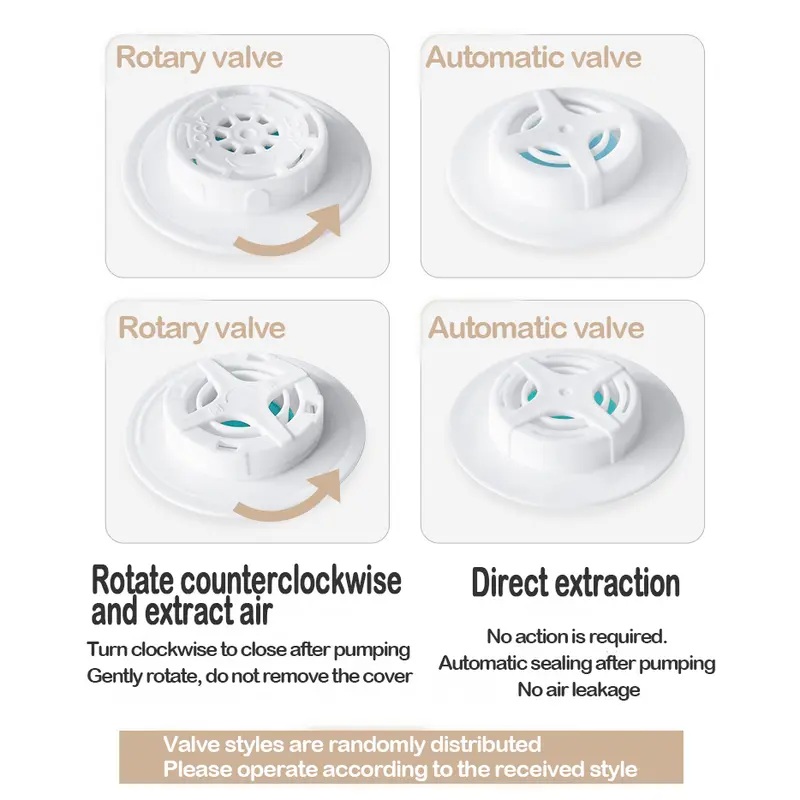 Vacuum compression bag valve design